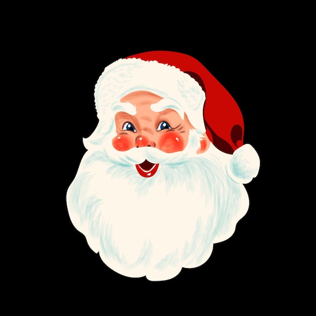 Navidad santa claus con linda sonrisa ilustración vectorial.