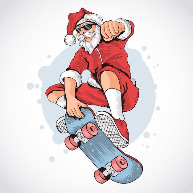 NAVIDAD DE SANTA CLAUS SKATEBOARD HYPSTER