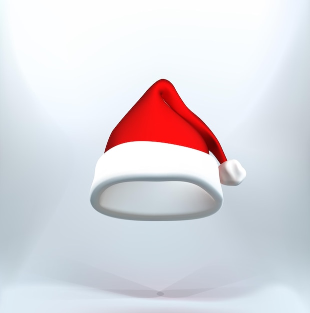 Navidad Santa Claus sombrero aislado vector 3d icono Santa Claus sombrero 3d