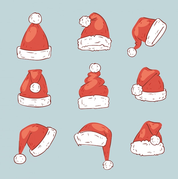 Navidad Santa Claus sombrero rojo noel ilustración Año Nuevo Cristianos Navidad decoración fiesta sombreros