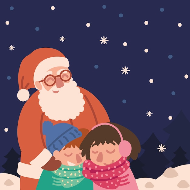 Navidad santa y niños