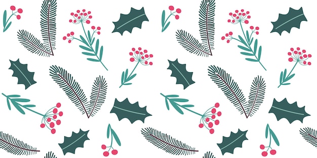 Navidad simple sin costuras en estilo de dibujos animados de artesanía Ilustración vectorial linda en fondo transparente
