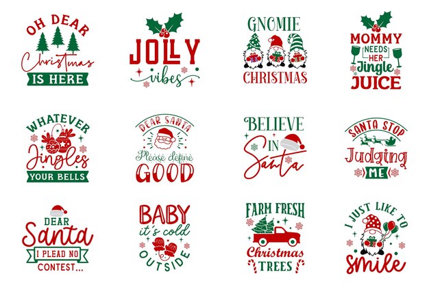 Navidad SVG camiseta Diseño Bundle año nuevo SVG Invierno SVG Diseño Santa SVG Diseño