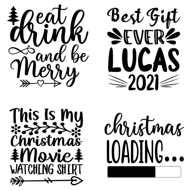 Navidad Svg Citas Tipografía Camiseta Diseño