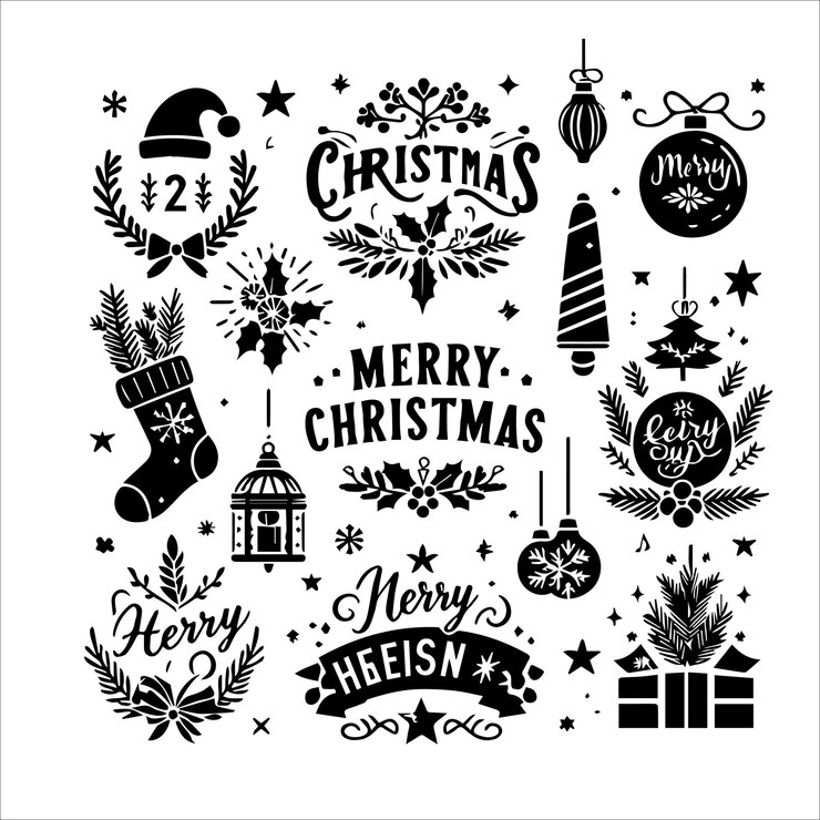Vector navidad svg navidad camiseta navidad svg diseño bundle feliz navidad silueta eps