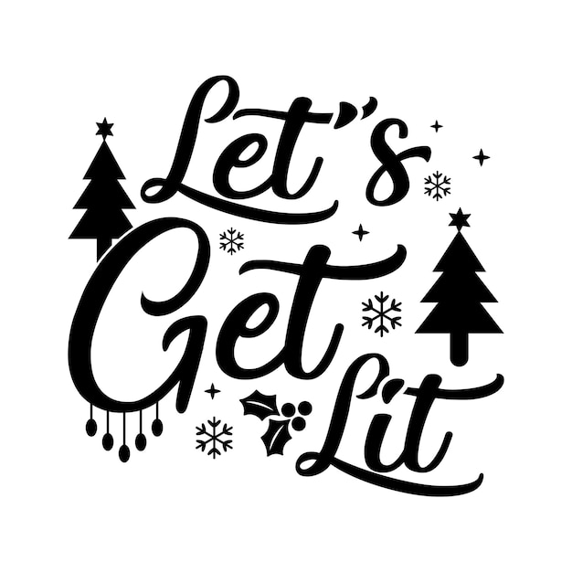 Navidad svgnu año letras citas tipografía diseño paquete vector ilustración silueta png