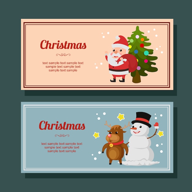 Vector navidad temporada decoracion banner horizontal feliz santa