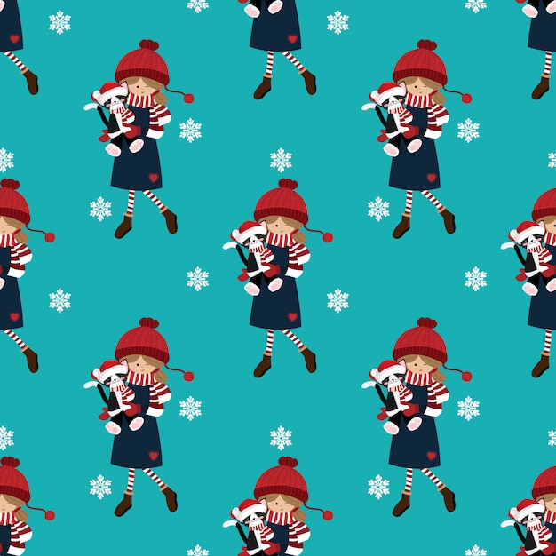 Navidad vacaciones temporada de patrones sin fisuras.