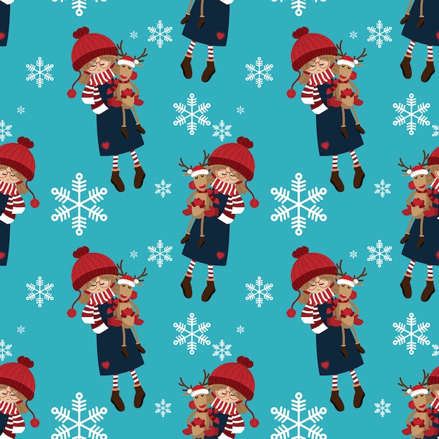 Navidad vacaciones temporada de patrones sin fisuras.