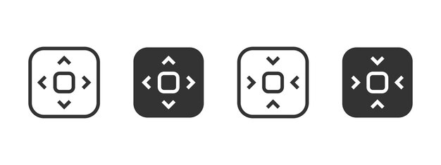 Navigation icon Four arrows button vector illustration Used for moving or adjusting direction symbol Interface control for remote or screen alignment sign Functional UI navigation pictogram