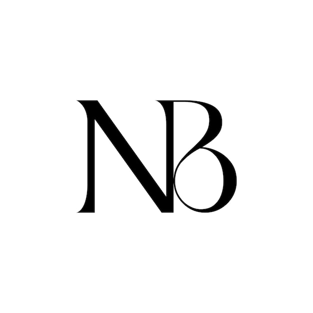 NB iniciales letras de lujo logotipo de moda