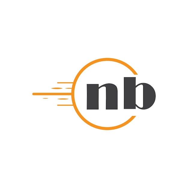 nb logotipo inicial de monograma con diseño de estilo círculo