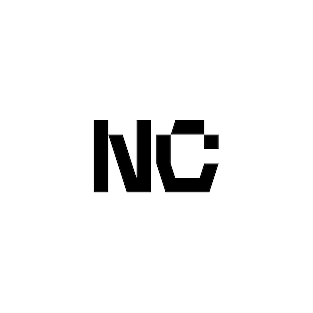 NC monograma logotipo diseño carta texto nombre símbolo monocromo logotipo alfabeto carácter simple logotipo