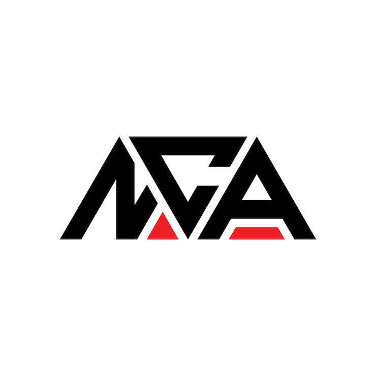 Vector nca triángulo letra diseño de logotipo con forma de triángulo nca logotipo triángulo diseño de monograma nca modelo de logotipo vectorial triángulo con color rojo logotipo triangular nca sencillo elegante y lujoso logotipo nca