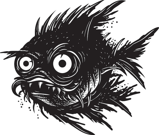 Nefarious Navigator Sinister Angular Fish Diseño icónico Malévola Monstruosidad Criatura angular Fis