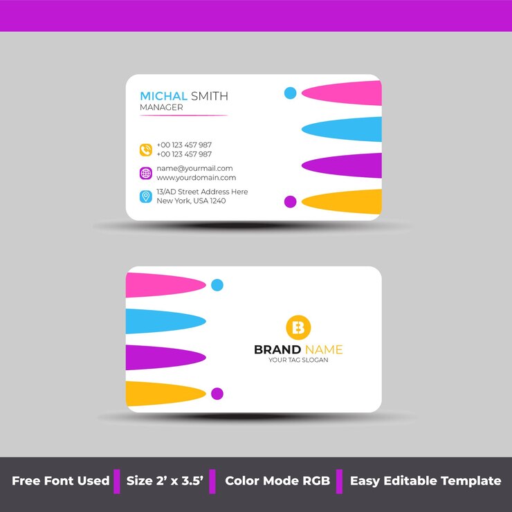 negocio colorido plantilla de la tarjeta