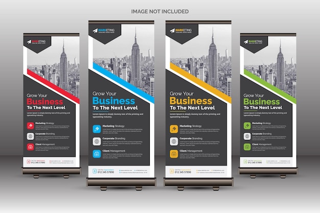 Negocio corporativo Roll Up Banner Standee Pull Up Banner X Diseño de plantilla de banner
