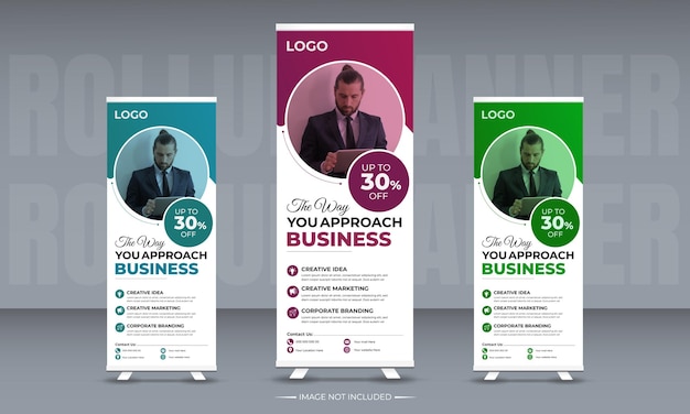 Negocio creativo Rollo de la plantilla de banner