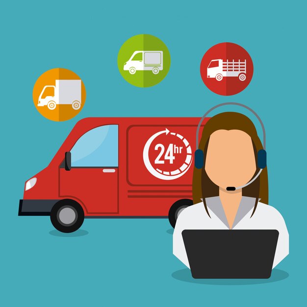 Negocio de entrega, transporte y logística.