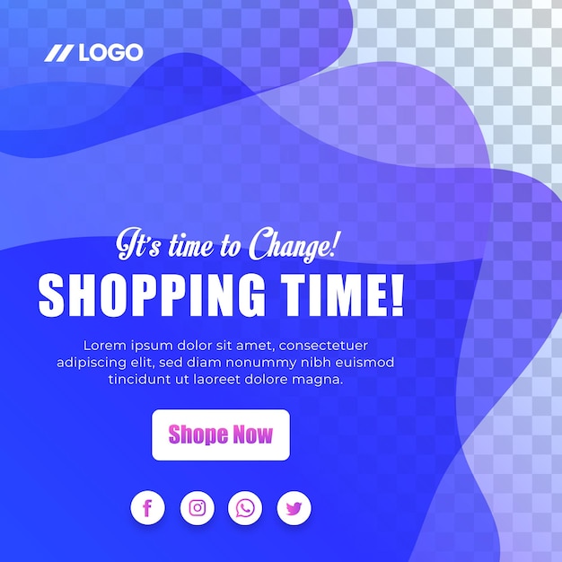 Negocio de ilustración de conceptos de compras en línea MEDIA SOCIAL TEMPLATE POST