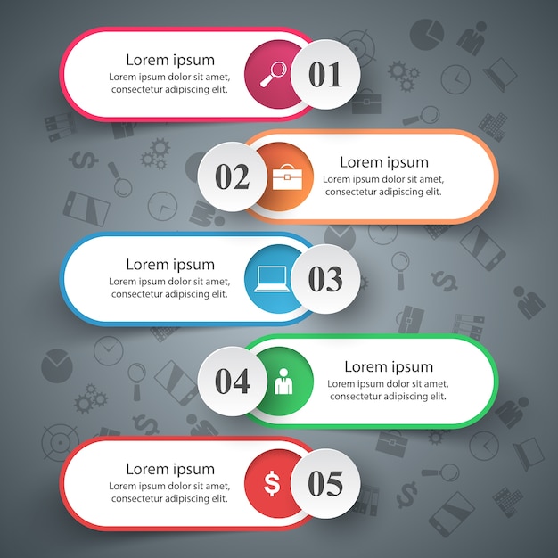 Negocio infografía Cinco artículos