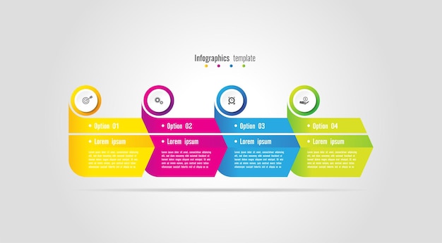 Negocio de infografía circular de diseño degradado con 4 pasos