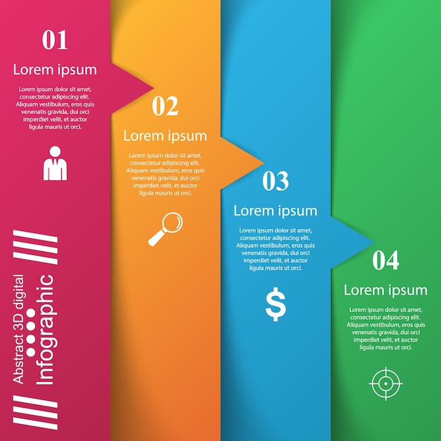 Negocio infografía origami estilo ilustración vectorial.