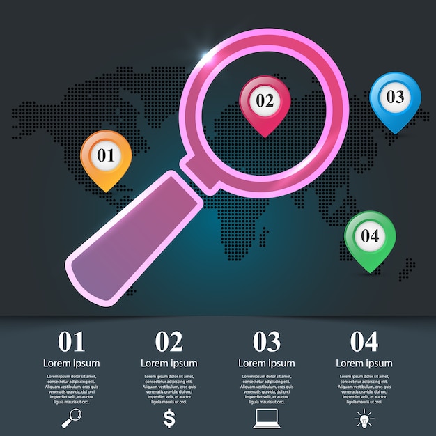 Vector negocio infografía origami estilo ilustración vectorial.