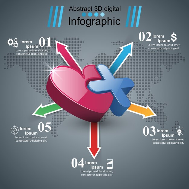 Vector negocio infografía origami estilo ilustración vectorial.