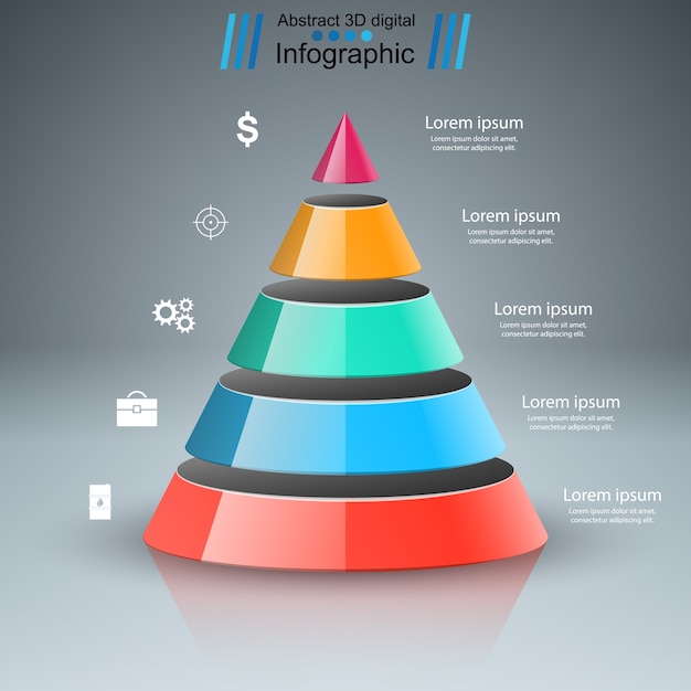 Vector negocio infografía origami estilo ilustración vectorial.