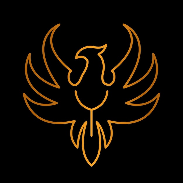 Negocio de logotipo monoline de phoenix