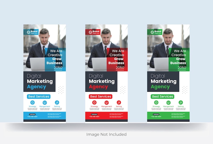 Vector negocio de marketing enrollar la portada de la pancarta tempale
