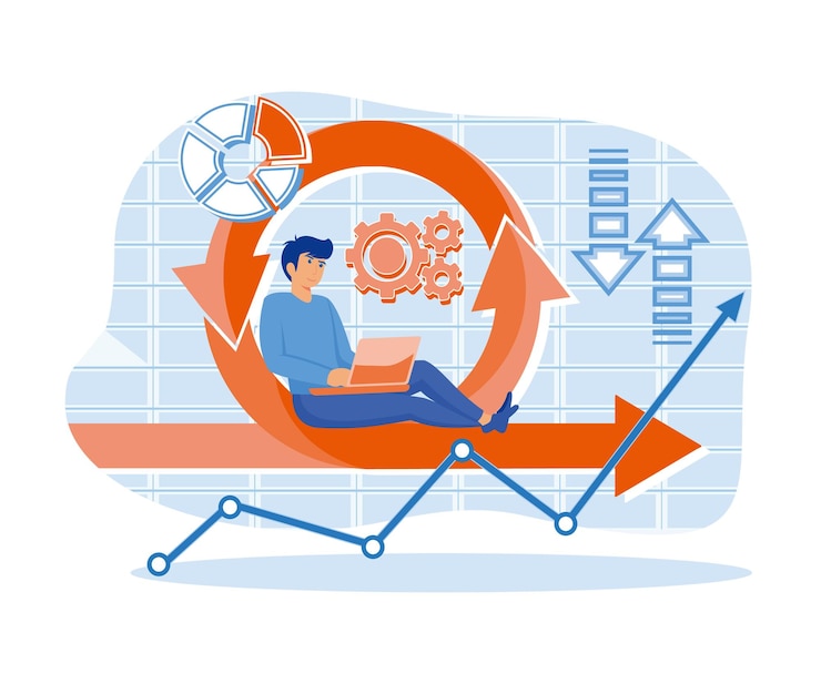 Vector negocio de metodología de decisiones de desarrollo ágil ciclo de vida ágil para el desarrollo de software