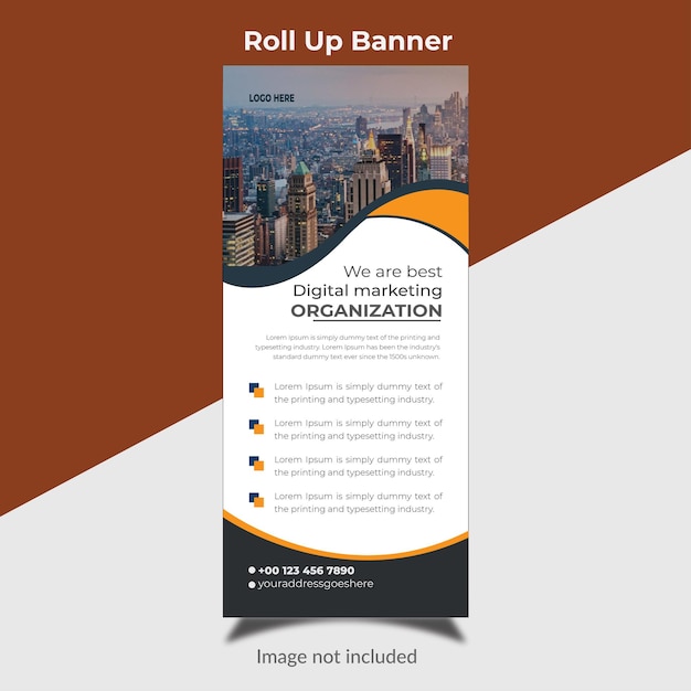 Vector negocio moderno roll up banner plantilla de diseño