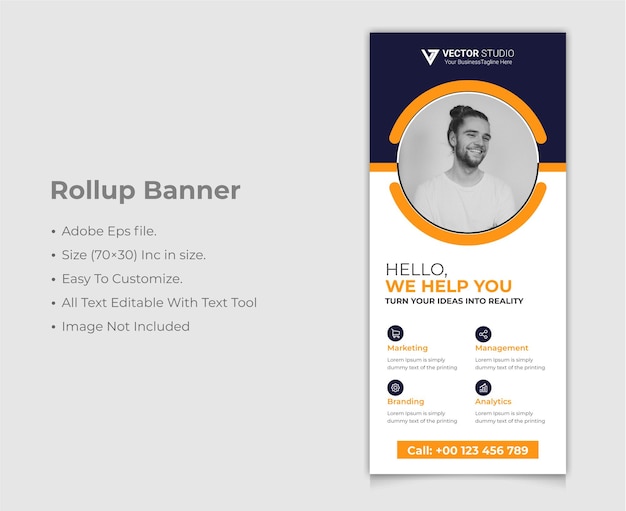 negocio moderno roll up banner