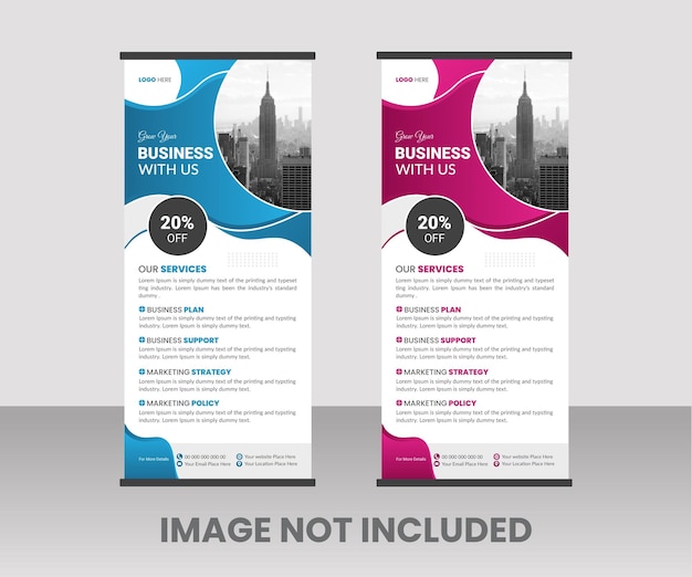 negocio moderno roll up banner