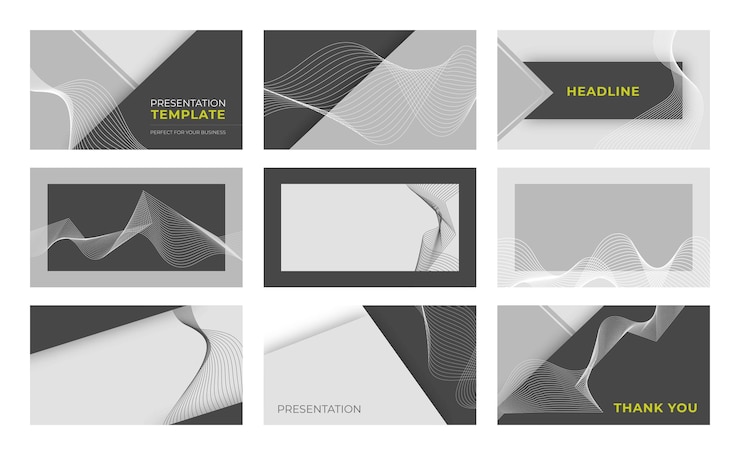 Vector negocio de plantillas de presentación en gris