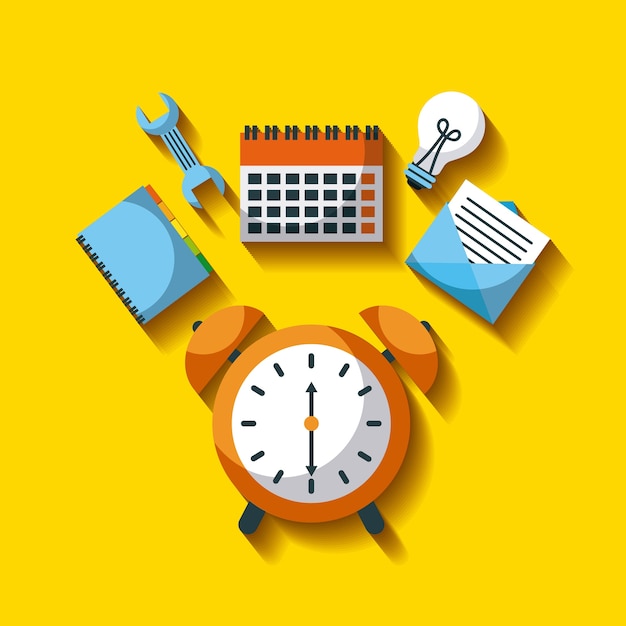 Negocio reloj alarma tiempo herramienta trabajo eficiencia