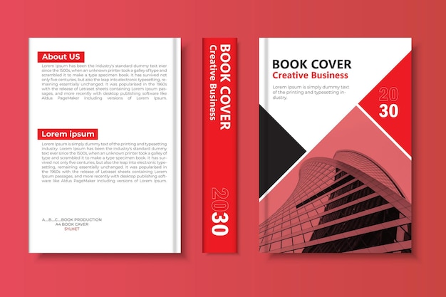 Negocio rojo y negro una plantilla de diseño de portada de libro