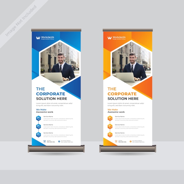 Negocio roll up Standee Banner Template Premium