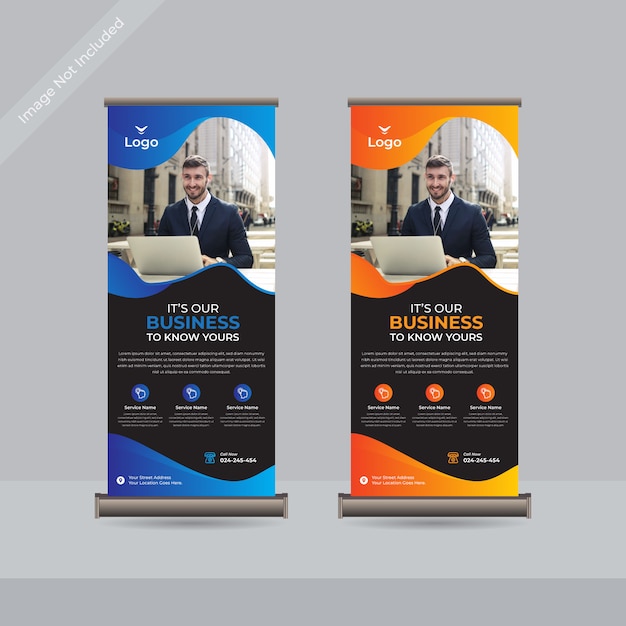 Negocio roll up Standee Banner Template Premium
