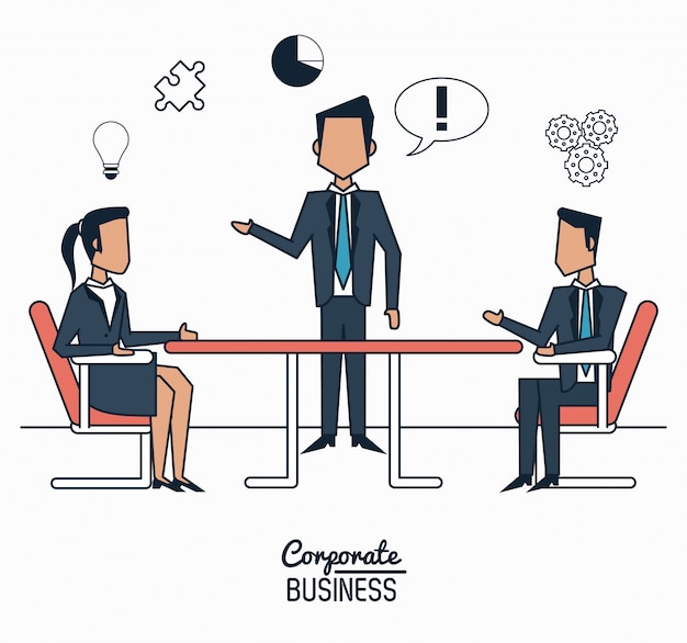 negocios corporativos con sala de conferencias y ejecutivos