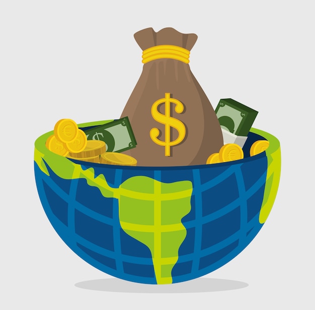 Negocios, dinero y economía global.