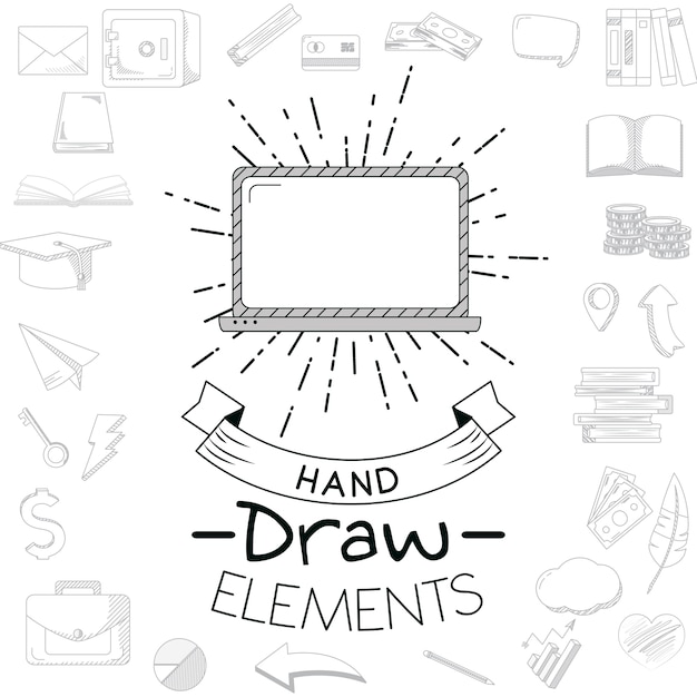 Vector negocios y educación doodles mano dibujar
