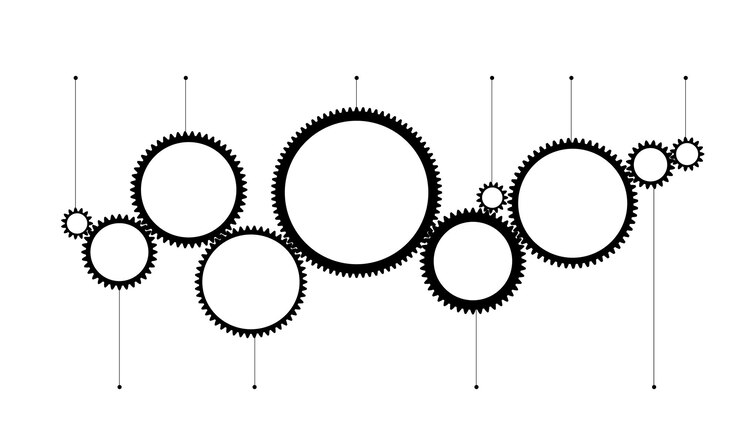 Vector negocios infografía cogs y engranajes icono vector ilustración aislada