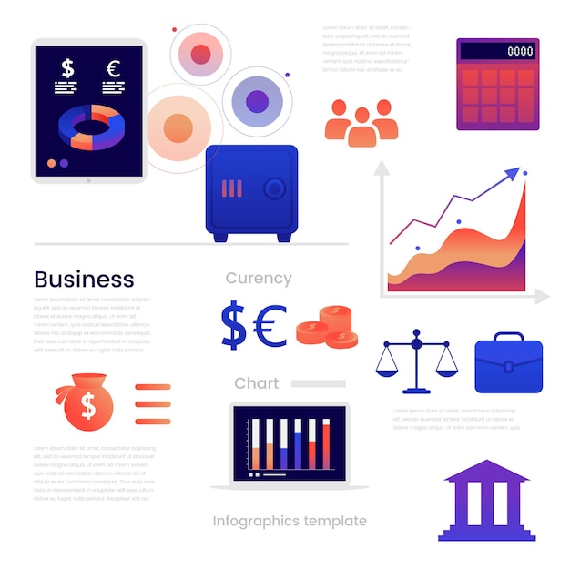 Vector negocios infografía información moneda gráfico vector ilustración