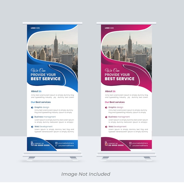 Negocios modernos Roll up banner plantillas de diseño