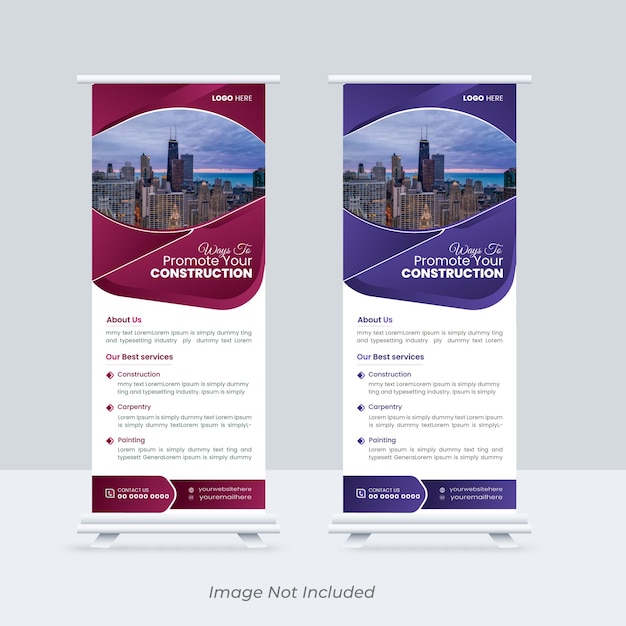 Vector negocios modernos roll up banner plantillas de diseño