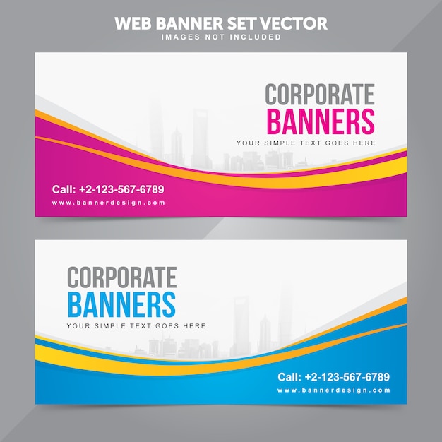 Vector negocios web banner set vector fondo plantillas