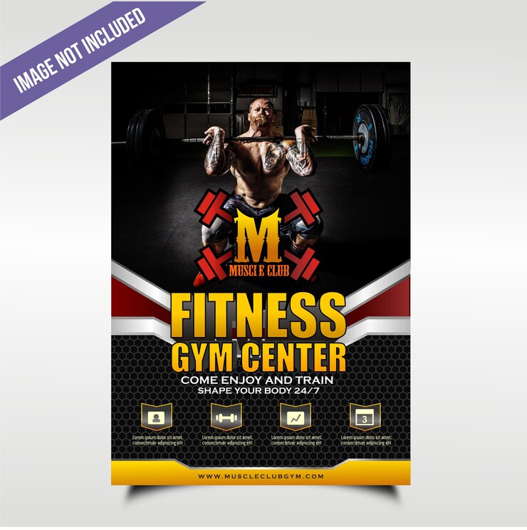 Vector negrita negrita y tought volante gym con cuatro puntos de servicio